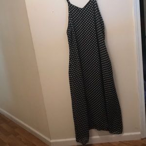 Polka dot maxi dress with pockets